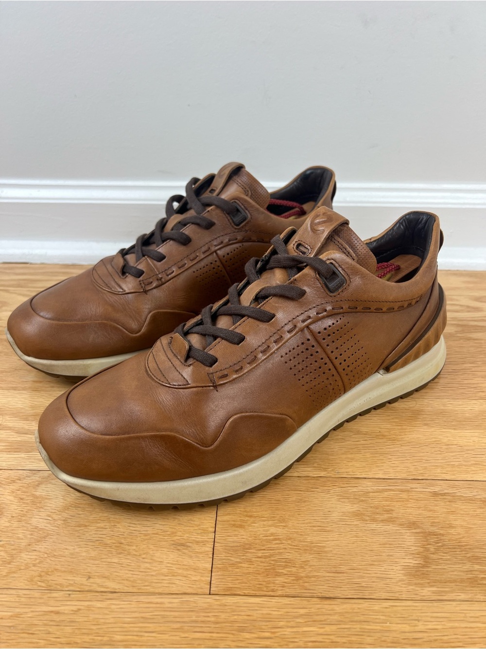 ECCO Astir Premium Full Grain Leather Amber Dress Sneakers Men's Size 11-11.5